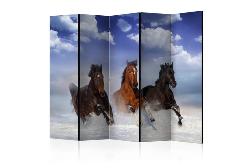 Rumsavdelare - Horses in the Snow II 225x172 - Artgeist sp. z o. o. - Inredning - Rumsavdelare - Vikskärm