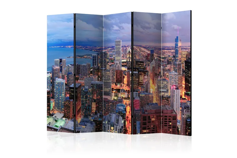 Rumsavdelare Illuminated Chicago II 225x172 cm, Artgeist sp. z o. o.
