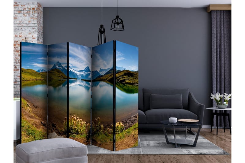 Rumsavdelare Lake with Mountain Reflection 225x172 cm - Artgeist sp. z o. o. - Inredning - Rumsavdelare - Vikskärm