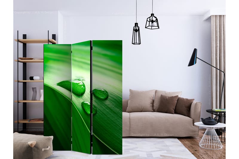 Rumsavdelare - Leaf and three drops of water 135x172 - Artgeist sp. z o. o. - Inredning - Rumsavdelare - Vikskärm