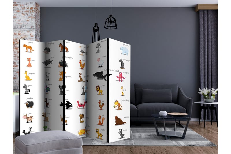 Rumsavdelare Learning by Playing Animals II 225x172 cm - Artgeist sp. z o. o. - Inredning - Rumsavdelare - Vikskärm