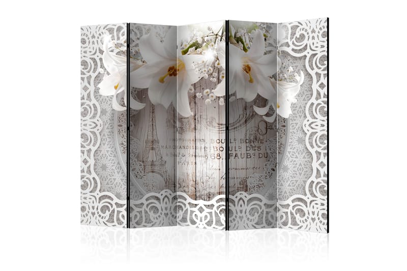 Rumsavdelare Lilies and Quilted Background II 225x172 cm - Artgeist sp. z o. o. - Inredning - Rumsavdelare - Vikskärm