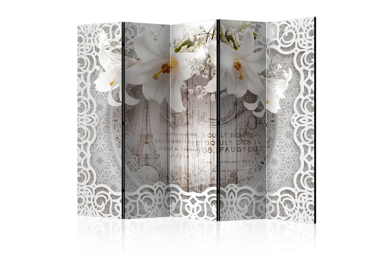 Rumsavdelare Lilies and Quilted Background II 225x172 cm, Artgeist sp. z o. o.