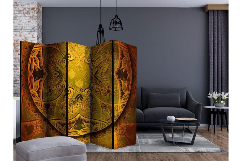 Rumsavdelare - Mandala: Golden Poem II 225x172 - Artgeist sp. z o. o. - Inredning - Rumsavdelare - Vikskärm