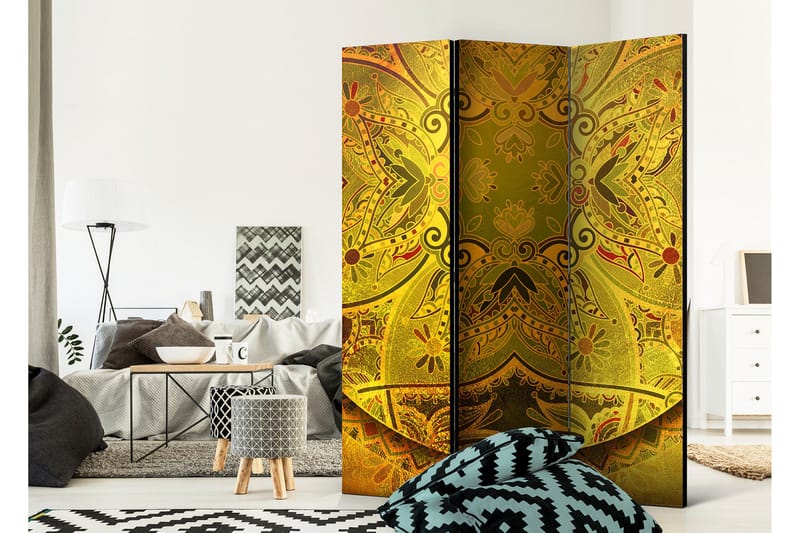 Rumsavdelare Mandala: Golden Power I 135x172 cm - Artgeist sp. z o. o. - Inredning - Rumsavdelare - Vikskärm