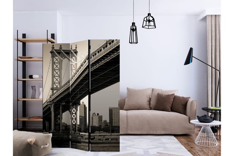 Rumsavdelare - Manhattan Bridge, New York 135x172 - Artgeist sp. z o. o. - Inredning - Rumsavdelare - Vikskärm