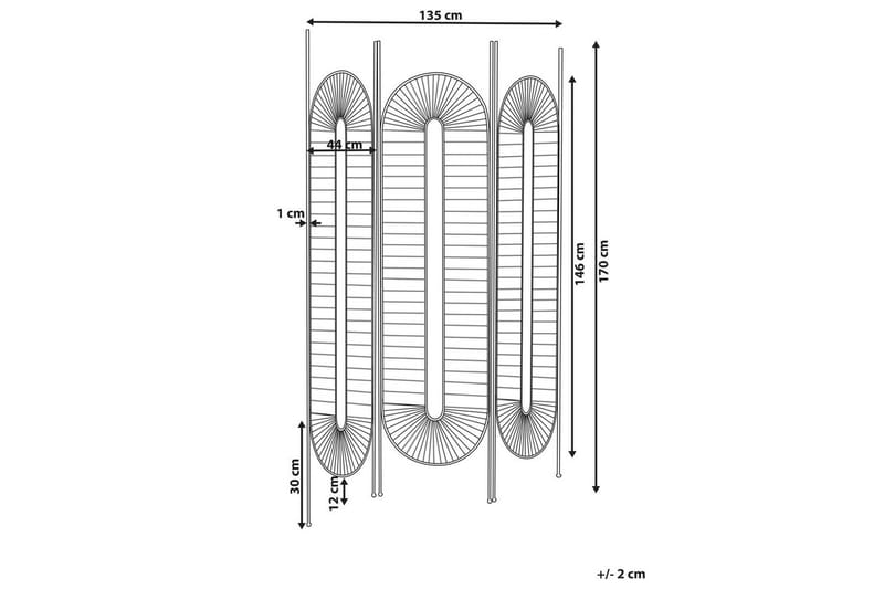 Rumsavdelare med 3 paneler Noale Svart - Svart - Inredning - Rumsavdelare - Vikskärm