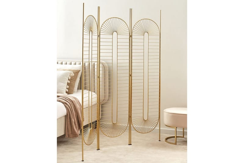 Rumsavdelare med 3 paneler Noale Guld - Guld - Inredning - Rumsavdelare - Vikskärm