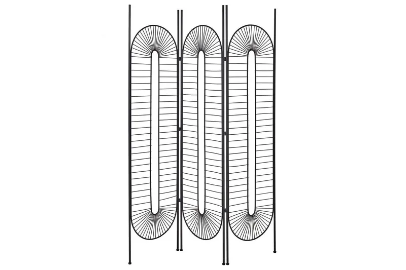 Rumsavdelare med 3 paneler Noale Svart, Svart