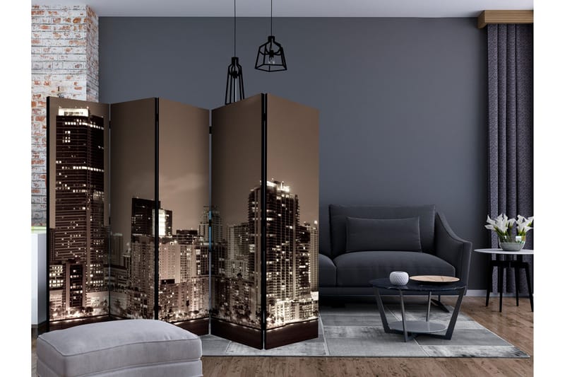 Rumsavdelare Miami in Sepia II 225x172 cm - Artgeist sp. z o. o. - Inredning - Rumsavdelare - Vikskärm