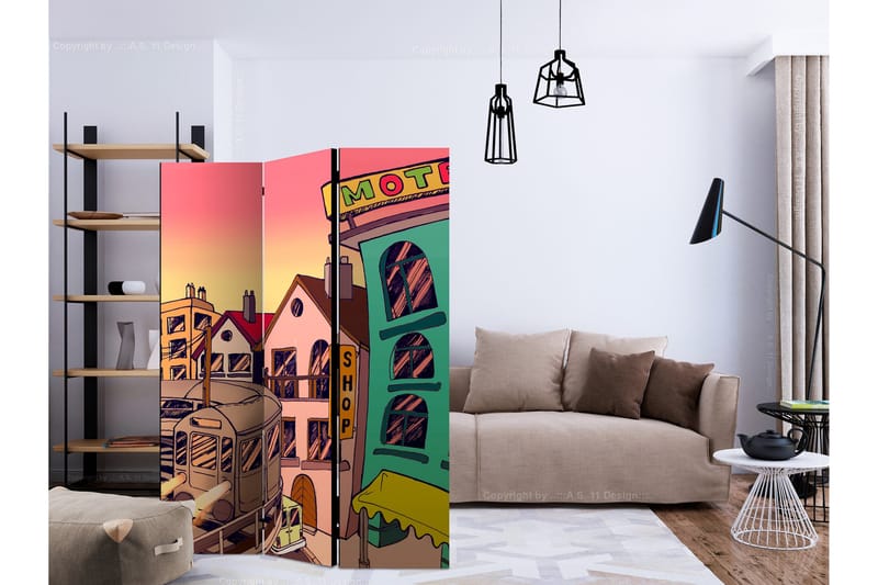 Rumsavdelare Morning in a City 135x172 cm - Artgeist sp. z o. o. - Inredning - Rumsavdelare - Vikskärm