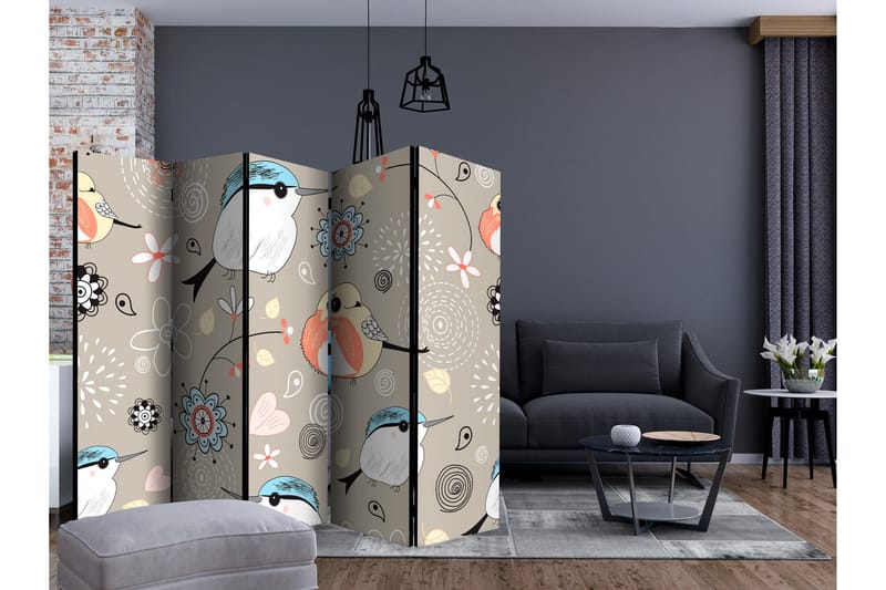 Rumsavdelare Natural Pattern with Birds II 225x172 cm - Artgeist sp. z o. o. - Inredning - Rumsavdelare - Vikskärm
