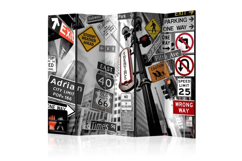 Rumsavdelare New York Signs II 225x172 cm - Artgeist sp. z o. o. - Inredning - Rumsavdelare - Vikskärm