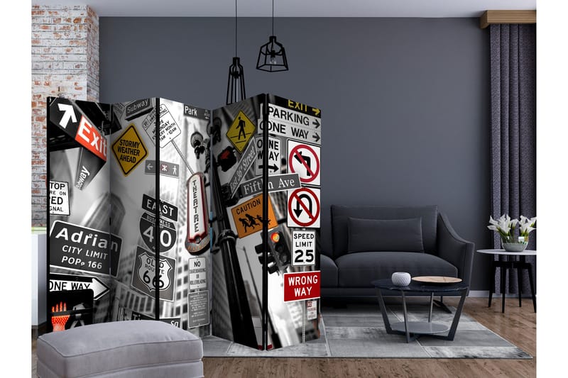 Rumsavdelare New York Signs II 225x172 cm - Artgeist sp. z o. o. - Inredning - Rumsavdelare - Vikskärm