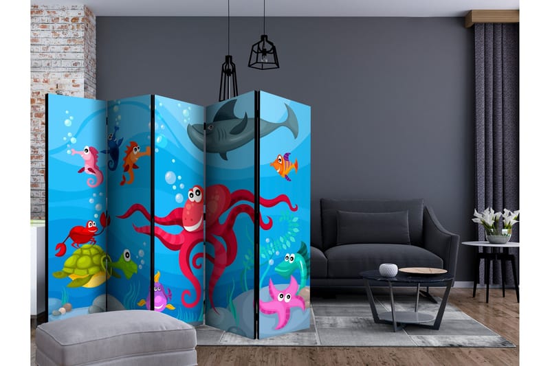 Rumsavdelare - Octopus and shark II 225x172 - Artgeist sp. z o. o. - Inredning - Rumsavdelare - Vikskärm