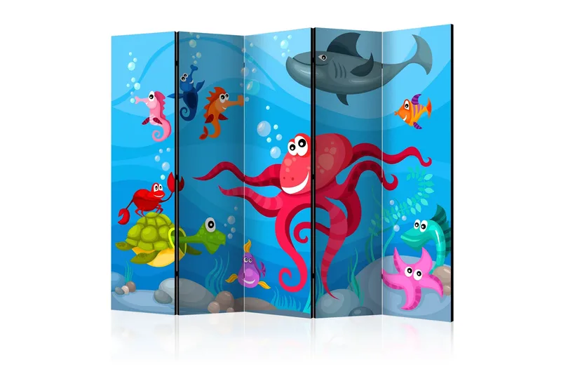 Rumsavdelare - Octopus and shark II 225x172, Artgeist sp. z o. o.