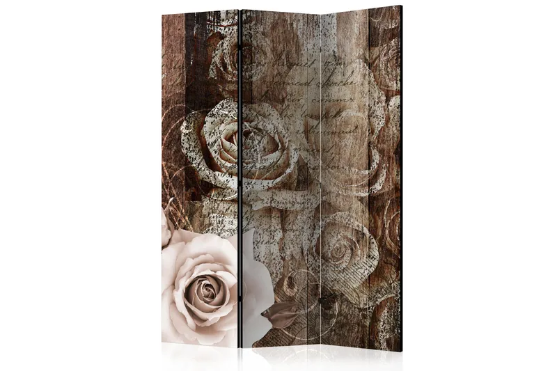 Rumsavdelare - Old Wood & Roses 135x172, Artgeist sp. z o. o.