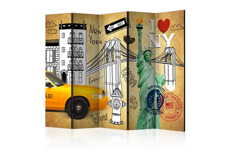Rumsavdelare - One way - New York II 225x172 - Artgeist sp. z o. o. - Inredning - Rumsavdelare - Vikskärm