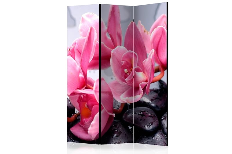 Rumsavdelare - Orchid flowers with zen stones 135x172, Artgeist sp. z o. o.