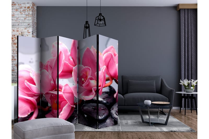 Rumsavdelare - Orchid flowers with zen stones II 225x172 - Artgeist sp. z o. o. - Inredning - Rumsavdelare - Vikskärm