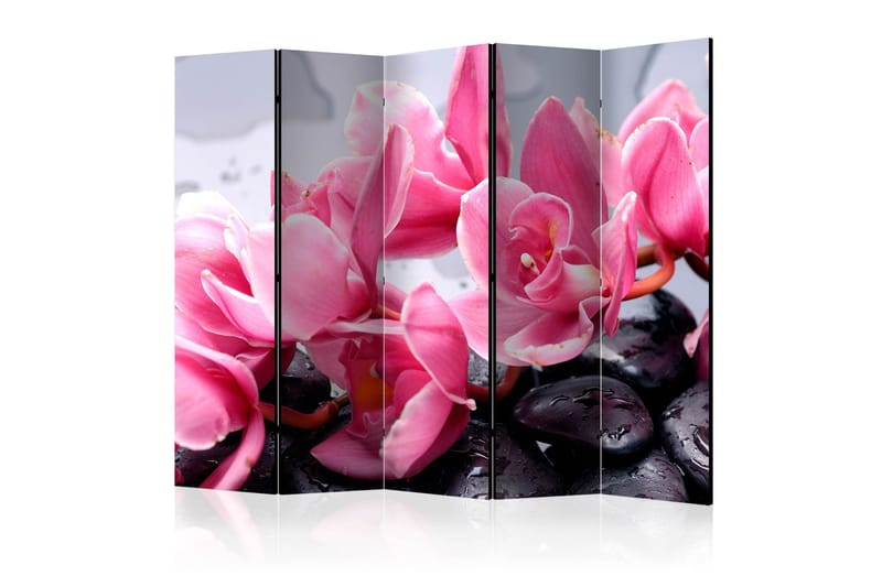 Rumsavdelare - Orchid flowers with zen stones II 225x172, Artgeist sp. z o. o.