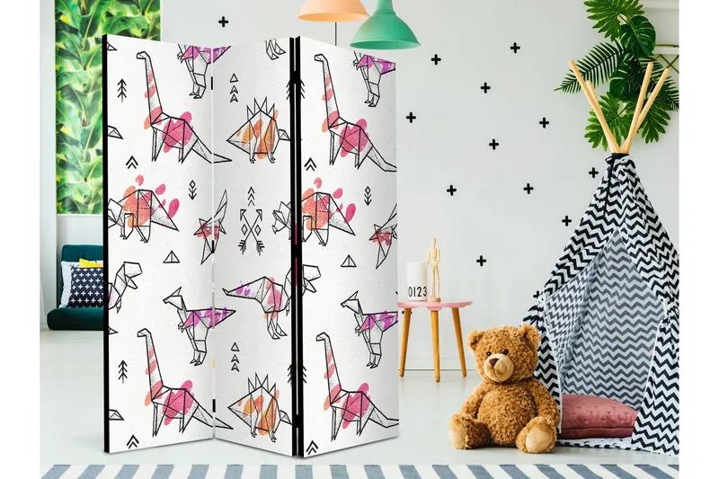 Rumsavdelare Origami Dinosaurs 135x172 cm, Artgeist sp. z o. o.