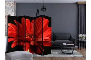 Rumsavdelare - Red gerbera flower II 225x172 - Artgeist sp. z o. o. - Inredning - Rumsavdelare - Vikskärm