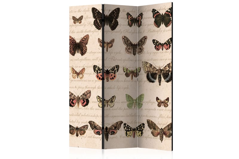 Rumsavdelare Retro Style Butterflies 135x172 - Artgeist sp. z o. o. - Vikskärm - Rumsavdelare