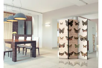 Rumsavdelare Retro Style Butterflies 135x172 - Artgeist sp. z o. o. - Inredning - Rumsavdelare - Vikskärm