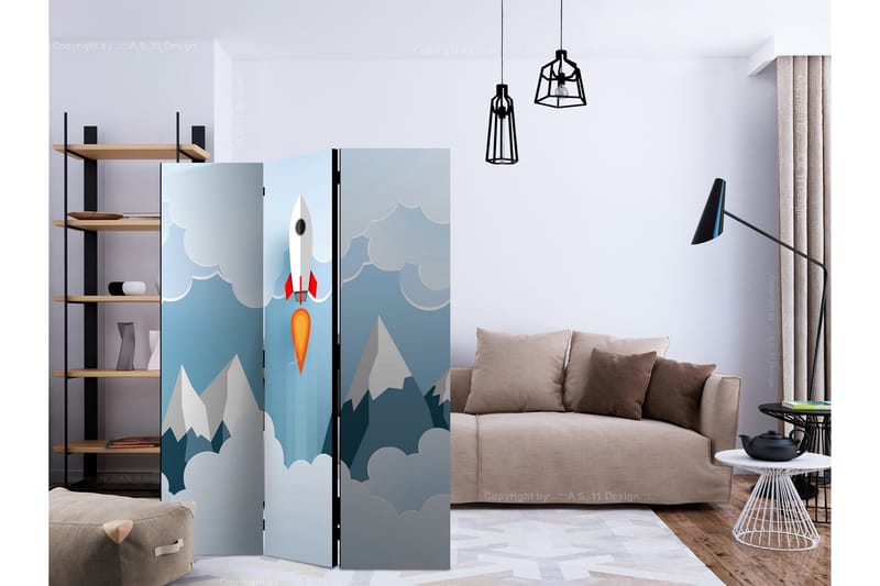 Rumsavdelare Rocket in the Clouds 135x172 cm - Artgeist sp. z o. o. - Inredning - Rumsavdelare - Vikskärm