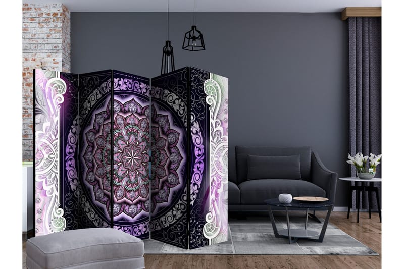 Rumsavdelare - Round Stained Glass (Violet) II 225x172 - Artgeist sp. z o. o. - Inredning - Rumsavdelare - Vikskärm