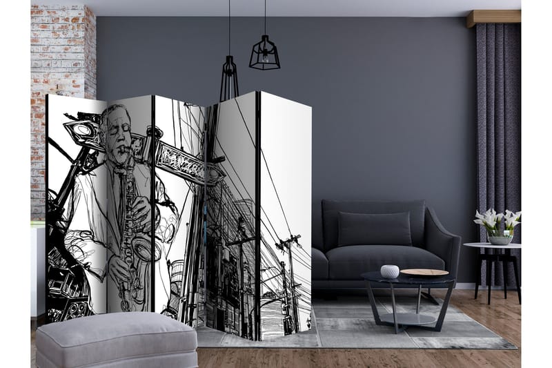 Rumsavdelare - Saxophone recital on Broadway II 225x172 - Artgeist sp. z o. o. - Inredning - Rumsavdelare - Vikskärm