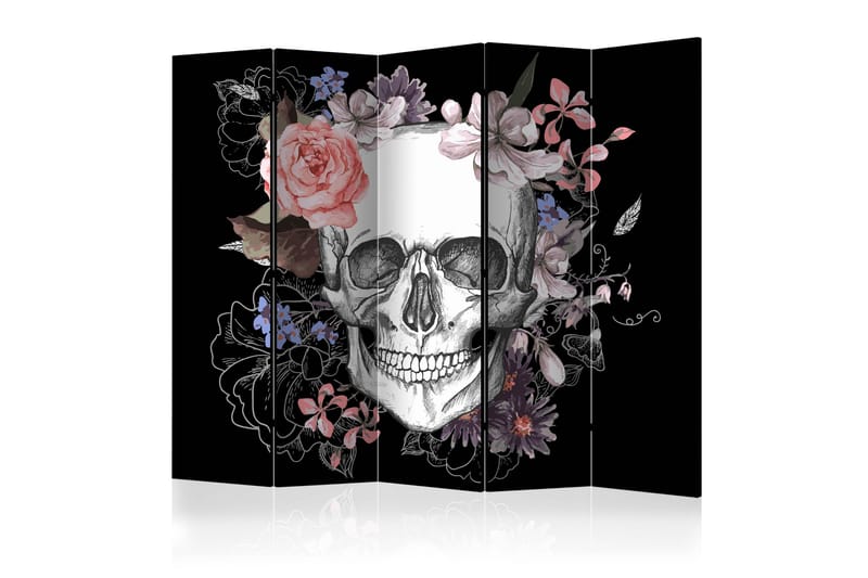 Rumsavdelare - Skull and Flowers II 225x172 - Artgeist sp. z o. o. - Vikskärm - Rumsavdelare