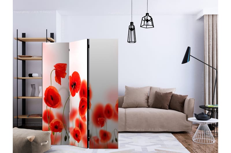 Rumsavdelare Sleepy Poppy's Land 135x172 cm - Artgeist sp. z o. o. - Inredning - Rumsavdelare - Vikskärm