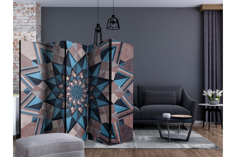 Rumsavdelare - Star Mandala (Brown and Blue) II 225x172 - Artgeist sp. z o. o. - Inredning - Rumsavdelare - Vikskärm