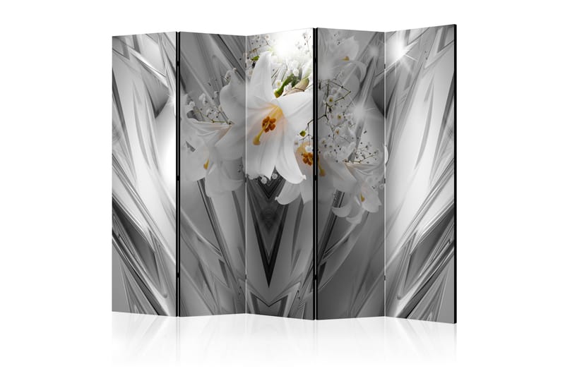 Rumsavdelare - Steel Lilies II 225x172 - Artgeist sp. z o. o. - Vikskärm - Rumsavdelare