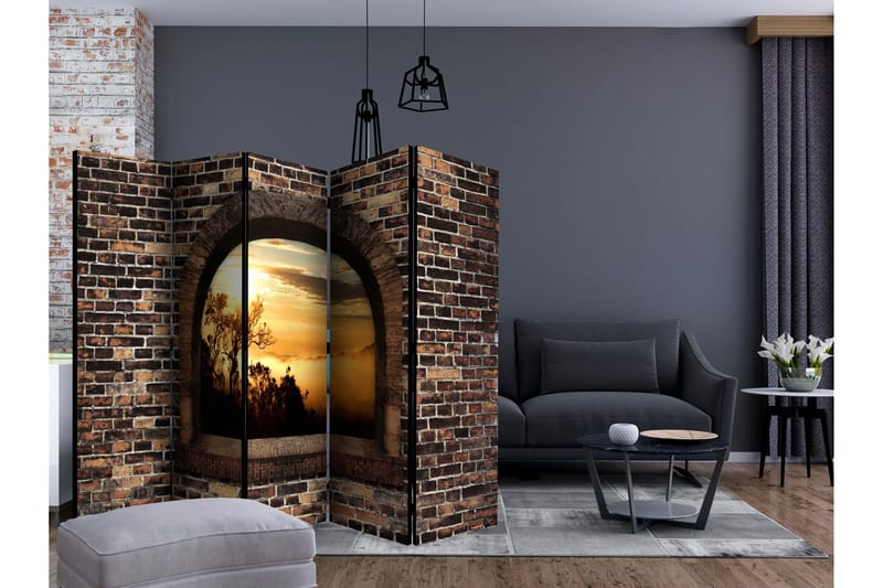 Rumsavdelare - Stony Window: Morning Mist II 225x172 - Artgeist sp. z o. o. - Inredning - Rumsavdelare - Vikskärm