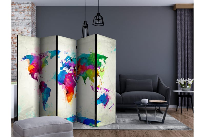 Rumsavdelare - The map of happiness II 225x172 - Artgeist sp. z o. o. - Inredning - Rumsavdelare - Vikskärm