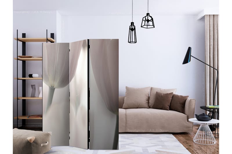 Rumsavdelare Tulips Fine Art - Black and White 135x172 cm - Artgeist sp. z o. o. - Inredning - Rumsavdelare - Vikskärm