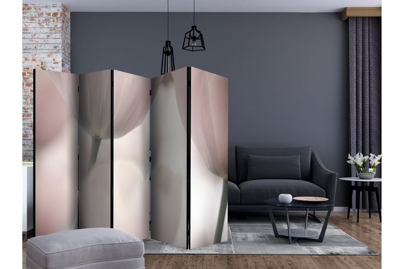 Rumsavdelare - Tulips fine art - black and white 225x172 - Artgeist sp. z o. o. - Inredning - Rumsavdelare - Vikskärm