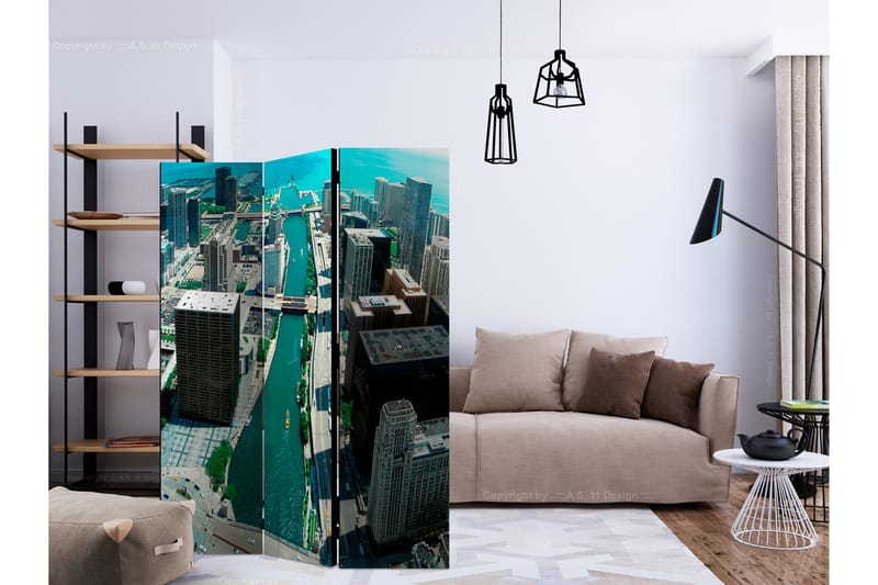 Rumsavdelare - Urban architecture of Chicago 135x172 - Artgeist sp. z o. o. - Inredning - Rumsavdelare - Vikskärm