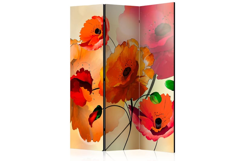 Rumsavdelare Velvet Poppies 135x172 - Artgeist sp. z o. o. - Vikskärm - Rumsavdelare