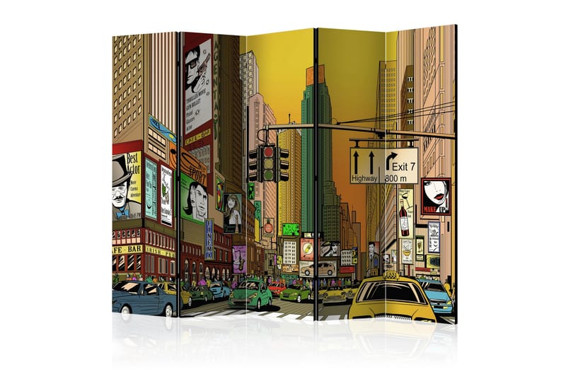 Rumsavdelare - Vibrant city - NY II 225x172 - Artgeist sp. z o. o. - Inredning - Rumsavdelare - Vikskärm