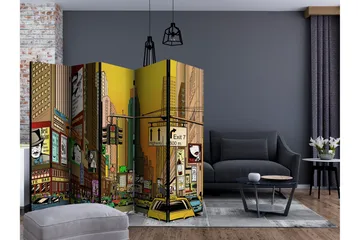 Rumsavdelare - Vibrant city - NY II 225x172 - Artgeist sp. z o. o. - Inredning - Rumsavdelare - Vikskärm