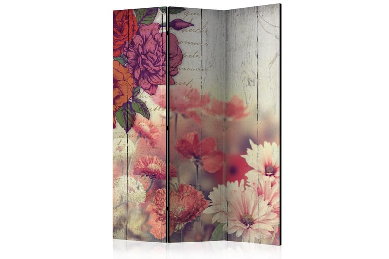 Rumsavdelare - Vintage Flowers 135x172 - Artgeist sp. z o. o. - Inredning - Rumsavdelare - Vikskärm