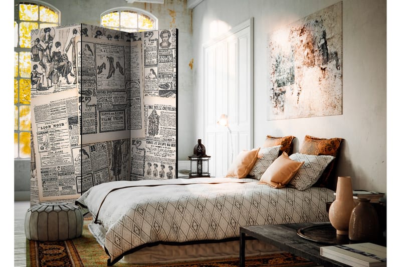 Rumsavdelare Vintage Newspapers 135x172 - Artgeist sp. z o. o. - Inredning - Rumsavdelare - Vikskärm