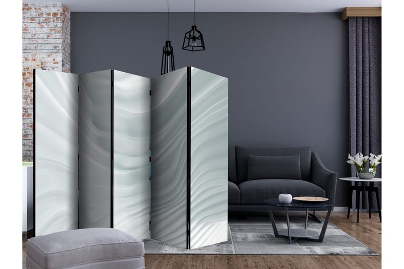 Rumsavdelare - Waving White II 225x172 - Artgeist sp. z o. o. - Inredning - Rumsavdelare - Vikskärm