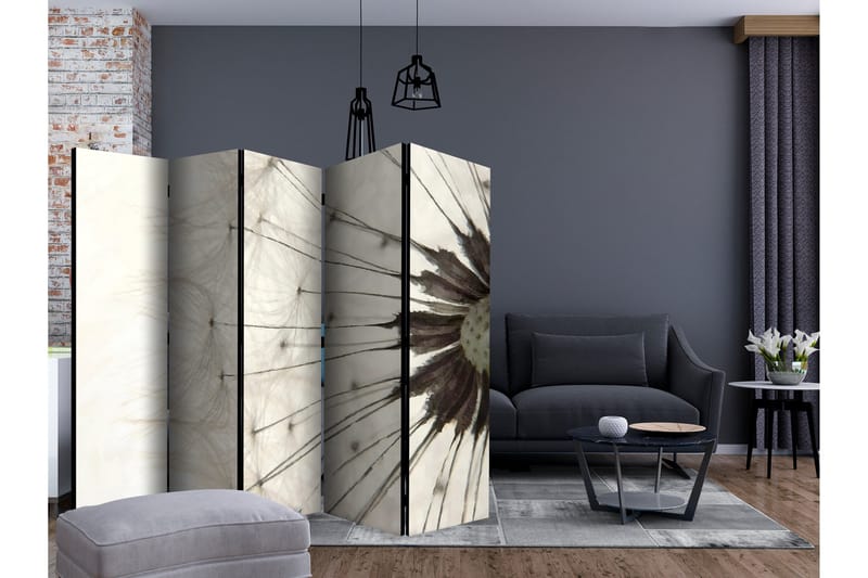 Rumsavdelare - White Dandelion II 225x172 - Artgeist sp. z o. o. - Inredning - Rumsavdelare - Vikskärm