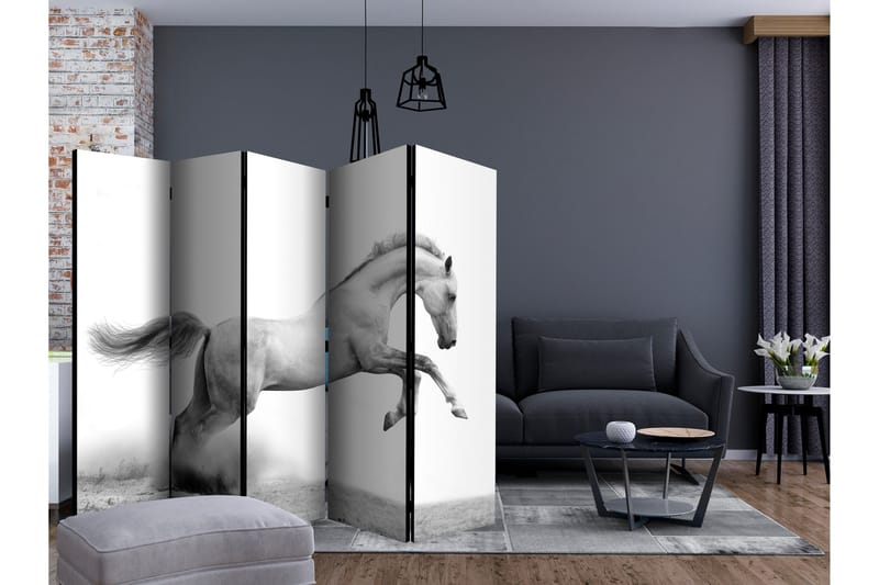 Rumsavdelare - White gallop II 225x172 - Artgeist sp. z o. o. - Inredning - Rumsavdelare - Vikskärm