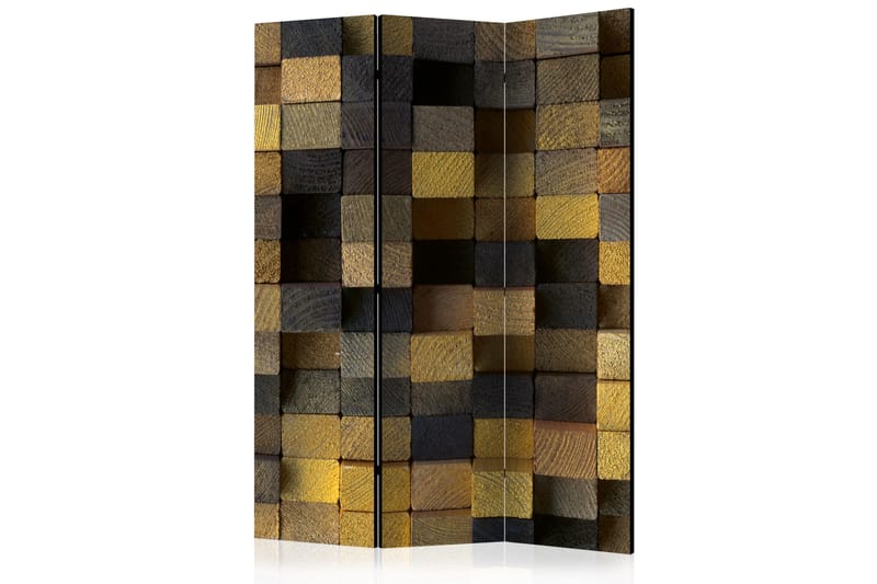 Rumsavdelare - Wooden cubes 135x172 - Artgeist sp. z o. o. - Inredning - Rumsavdelare - Vikskärm